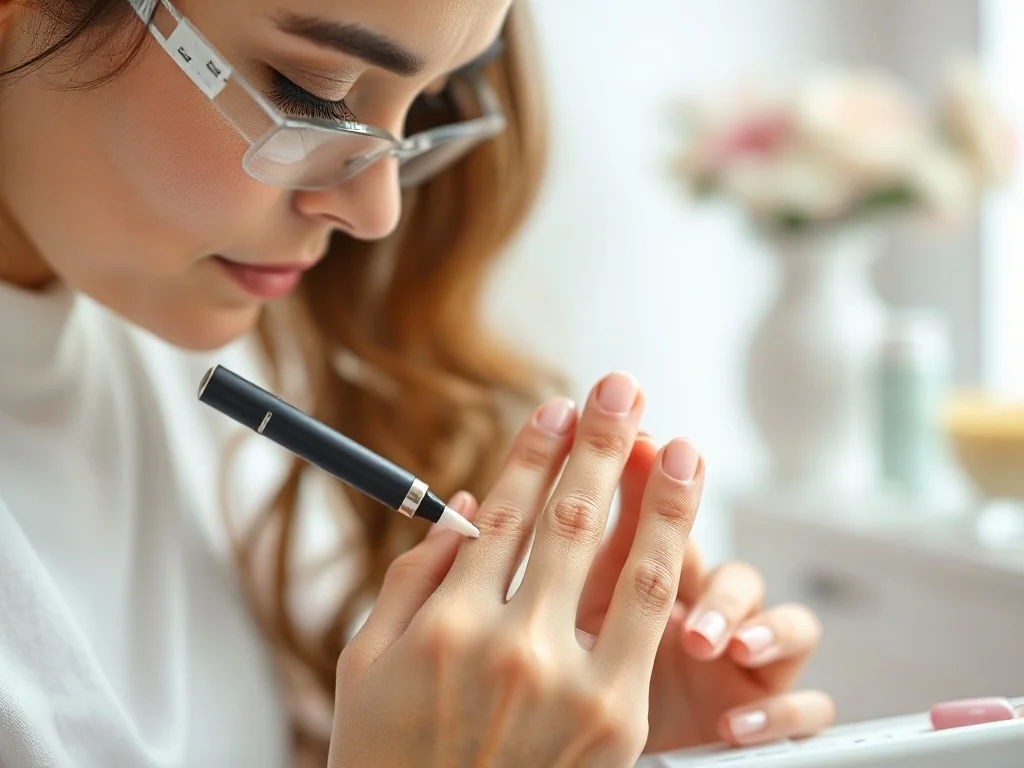 Profesjonalistka wykonuje manicure babyboomer z płynnym przejściem od różu do bieli na paznokciach klientki.